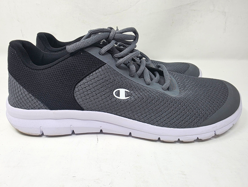 Champion Men’s Low Top Lace-Up Athletic Sneakers Gray/Black/White Colorblock